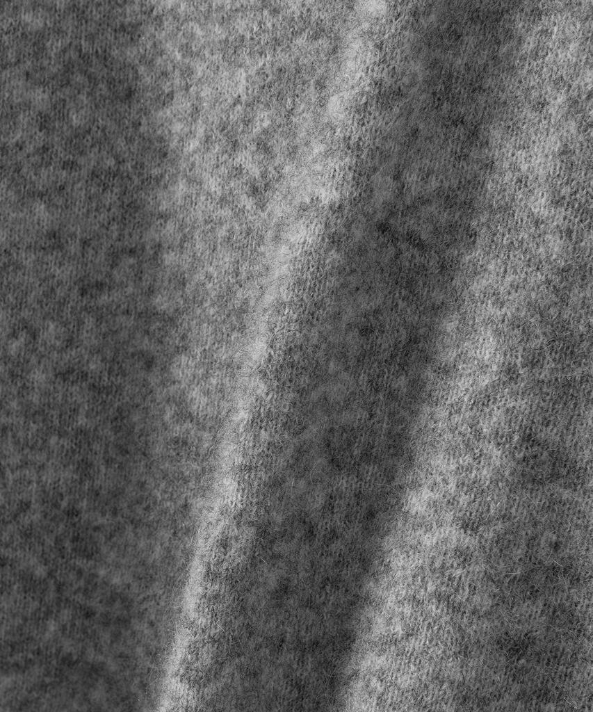 NONBLANK Mohair Wool Blend Crop Round Knit_Melange Grey