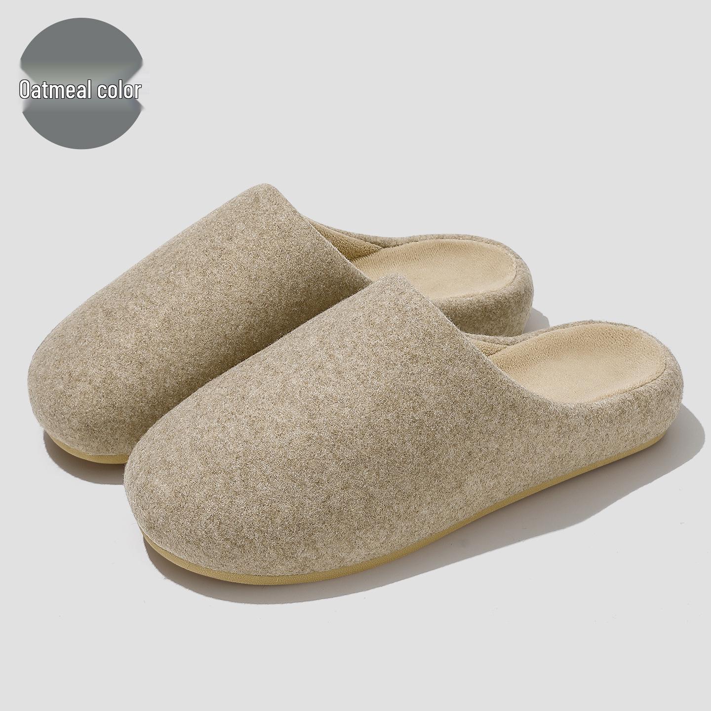 

Японские хлопковые тапочки на толстой подошве: Женская и мужская плюшевая, нескользящая домашняя обувь для осени и зимы 38-39 (Inner Length 24cm)