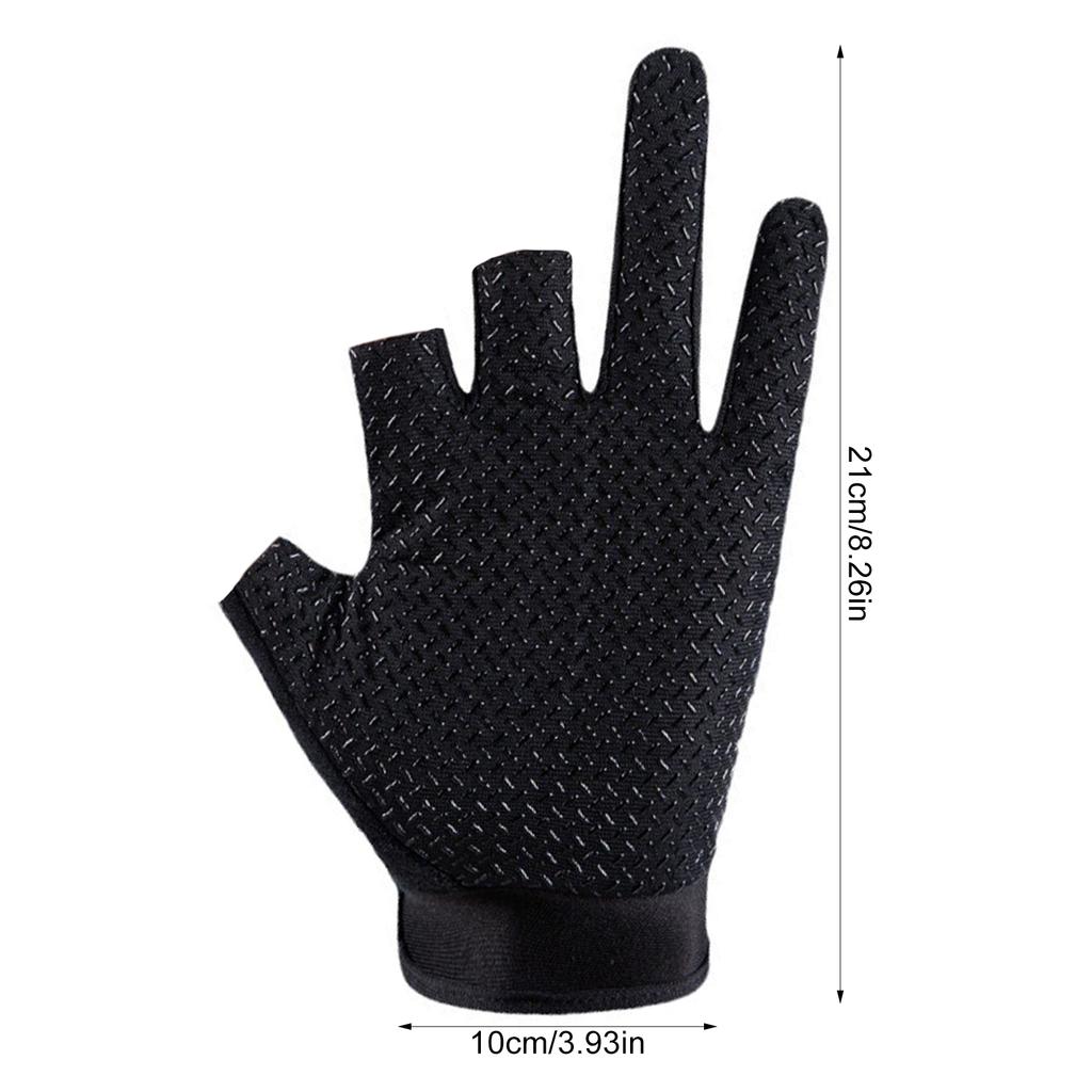 Angelhandschuhe Radhandschuhe Herren Sommer Dreifingerhandschuhe zum Angeln Sonnenschutz Herren Anti-Rutsch Fahrt Atmungsaktive Dünne Handschuhe