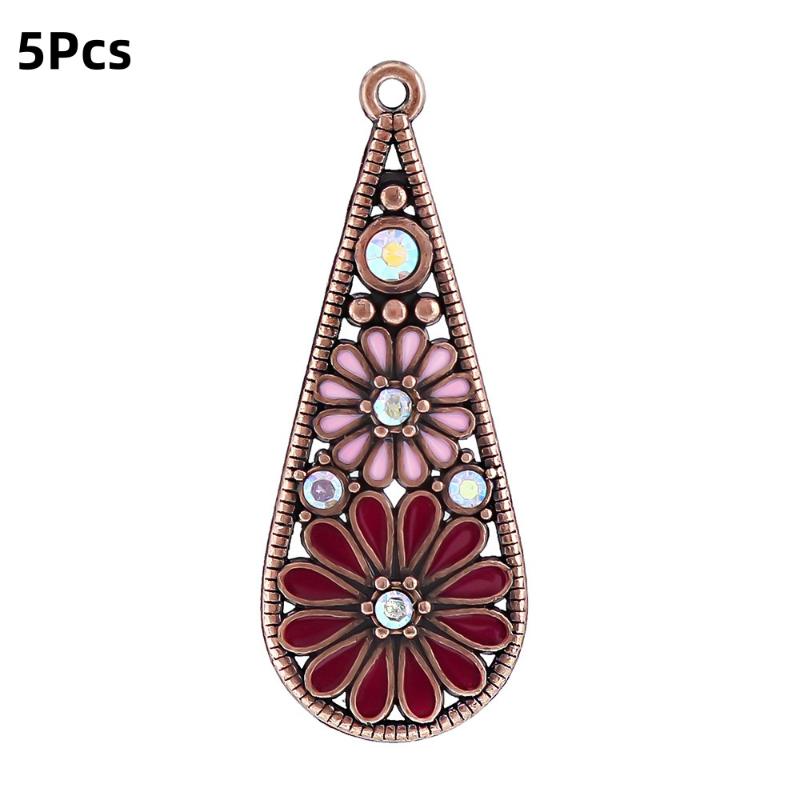 5Pcs Bohemia Enameling Teardrop Pendants For Women Diy Earrings Necklaces Pendants Charms Making Jewelry Accessories