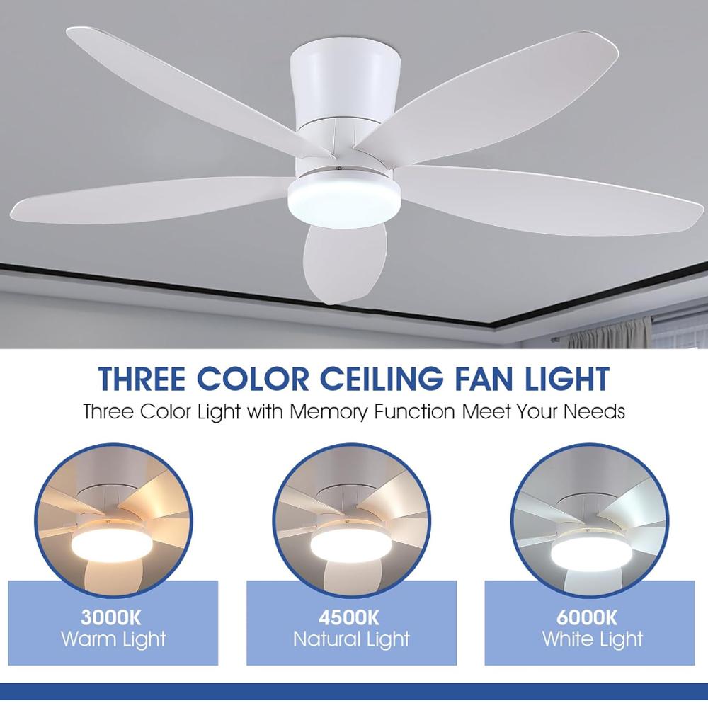 Fernbedienung sechs Geschwindigkeiten variable Beleuchtung dreifarbige Lichtwechsel Nordic Schlafzimmer Deckenventilatorlampe