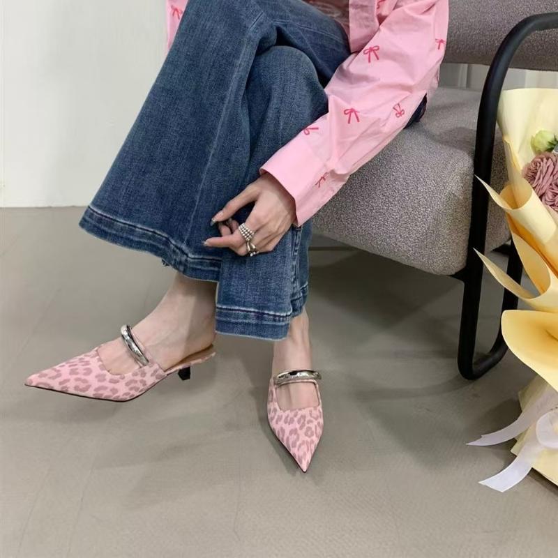 Mode Spitzschuh High Heels Damen Slipper Sexy Sommer Sandalen Schuhe Frau Kleid Lederschuhe 2025 Designer Marke Slingback Pantoletten