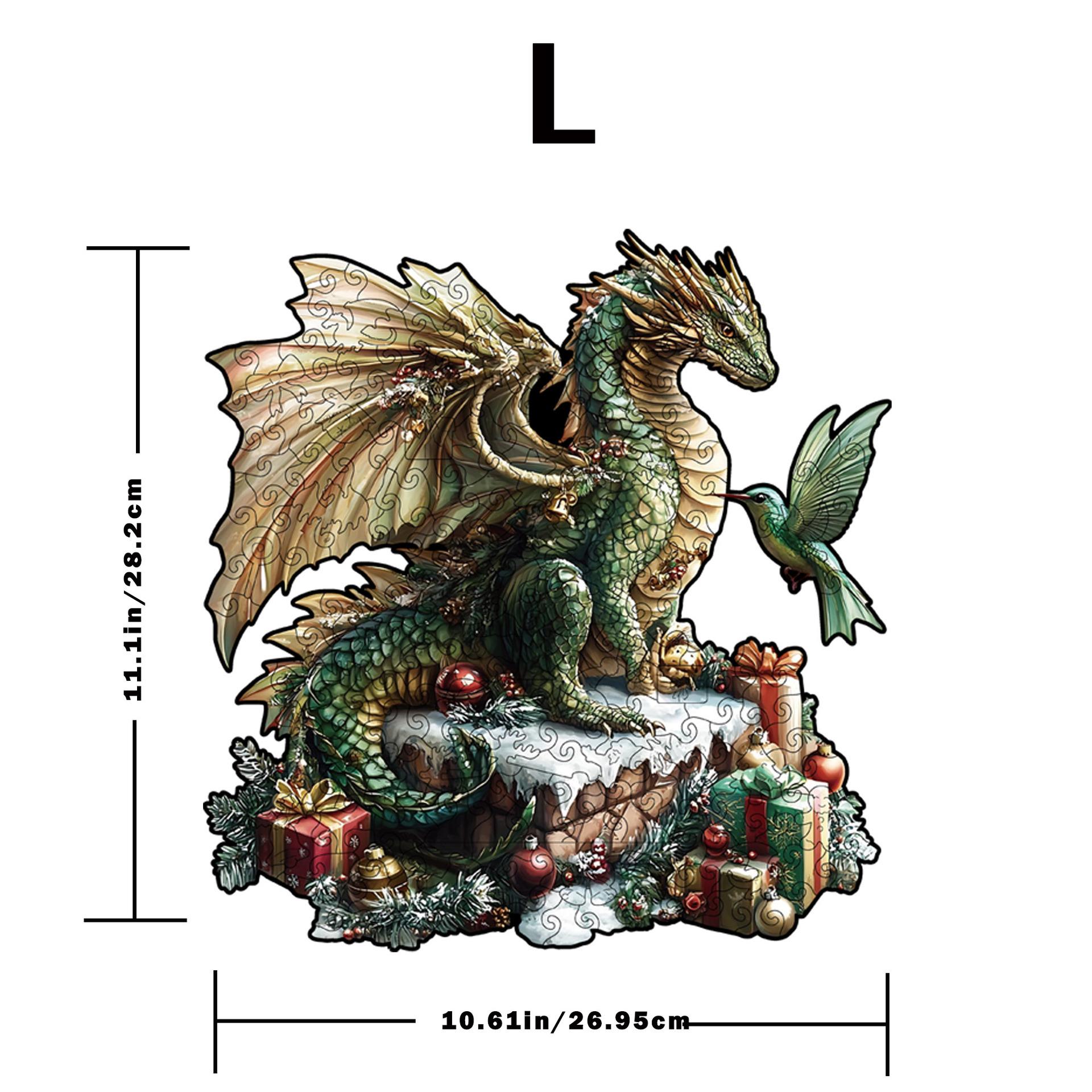 

Christmas Dragon Puzzle Wooden Special-Shaped Splicing Toy Original Piggy Bank Decompression Puzzle