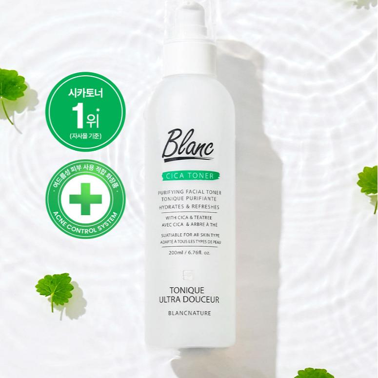 

Blanc Nature Сертифицированный веганский ультра-быстрый успокаивающий тоник Magic Cica, 200 мл x 2