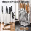 Stainless Steel Knife Holder Space Saving Kitchen Knives Stand Hollow Iron Wire Cutlery Display Organizer for Kitchen Countertop