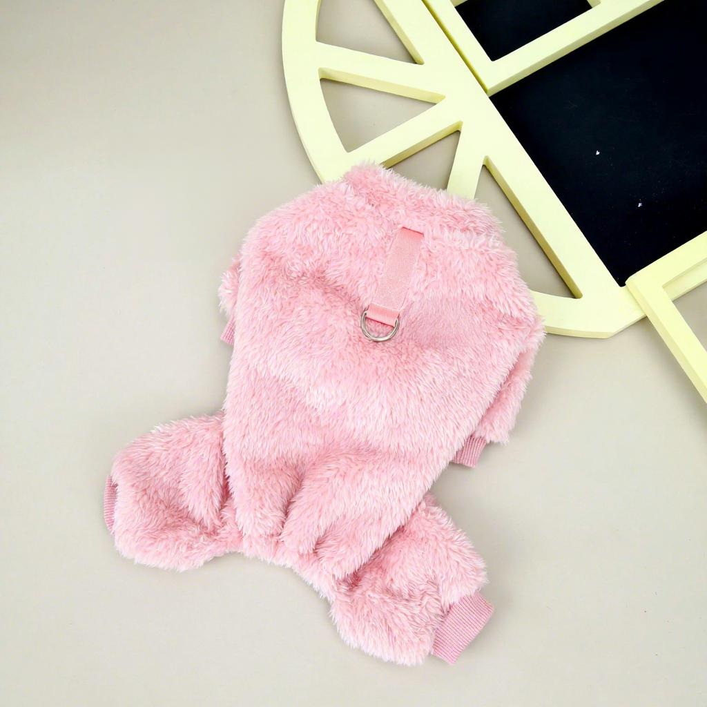 Pet Clothes Three-Color Pull Ring Four-Leg Velvet Dog Autumn Winter Leisure Teddy Clothes