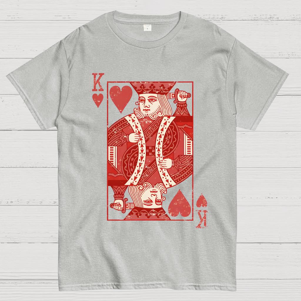 King of Hearts Valentine Shirt Matching Couple Gift Cotton Summer Casual Cool Loose T-Shirt