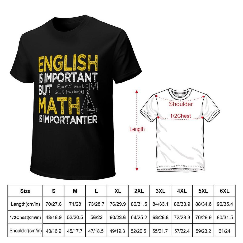 Funny English Is Important But Math Is Importanter Apperal Great Gift Idea for Students Teacher Men and Women TShirt