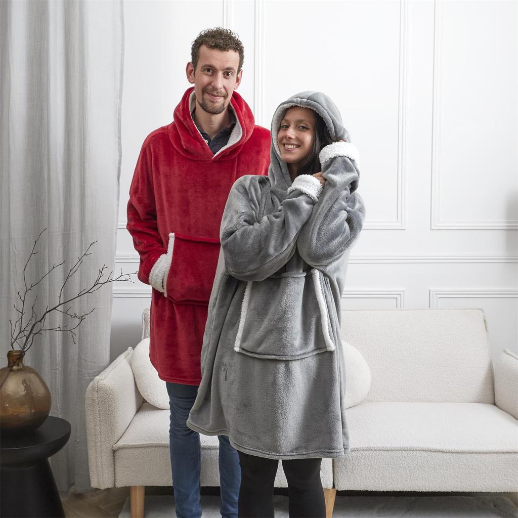 Burgundy Insulated Sweatshirt With Pocket/Snuddie