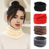 Men Women Thermal Scarf Thickened Double-Sided Velvet Lining Winter Dyeing Scarf Good Heating Insulation High Elasticity Scarf