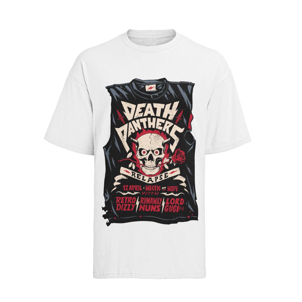 

Death Panthers heavy metal band Fan Konzert Damen Oversize Shirt Baumwoll S