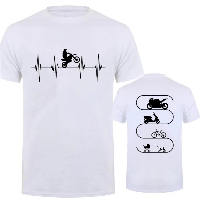 Men T-Shirt Motorcycles Evolution ECG Graphic Y2k Tops Funny Hip Hop Streetwear Two-sided Short Sleeve Tees Oversized Clothing