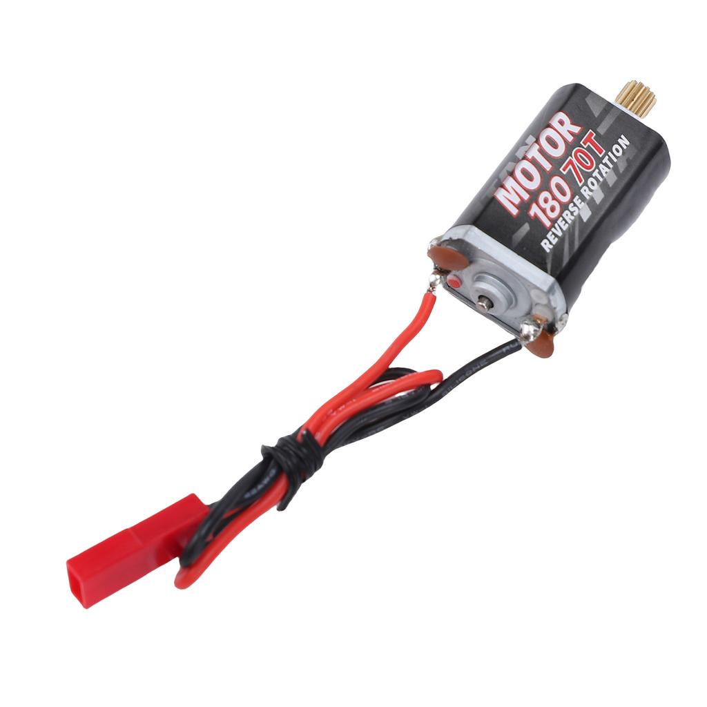   High Strength 180 Brushed Motor JST Female Plug 70T, Low Noise Brushed Motor with 11T Gear for 1Celsius24 1Celsius18 Scale Model Cars, Convenient to