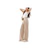 Anta Comfortable Casual Simple Versatile Breathable Straight Leg Knitted Sports Pants Women bottoms Nude-Khaki 962527313-1