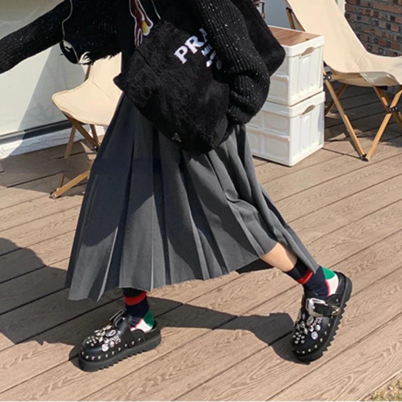 Fashion Women's Slippers Summer New Thick Bottom Baotou Metal Decorative Buckle Sandals Casual Lightweight Comfortable Non-slip Slippers