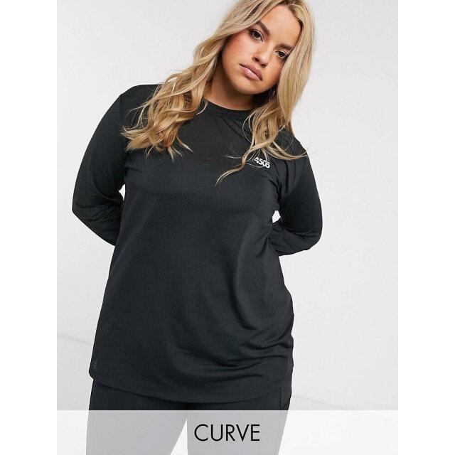 

Спортивный топ с длинными рукавами и логотипом ASOS Curve