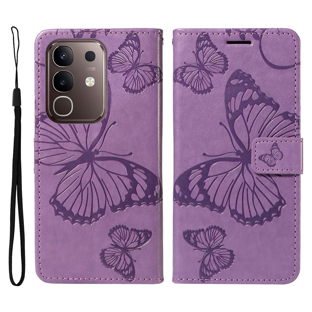 For Vivo Y29 4G/vivo T4x 5G/vivo Y300t 5G Wallet Case Floral Butterfly Imprinted Leather Phone Cover Stand