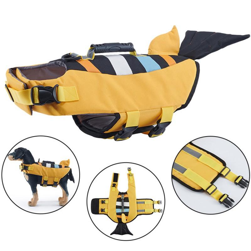 Pet Life Jacket Medium To Large Dogs Swimming Vest With Reflective Stripes Adjustable Hook-and-Loop