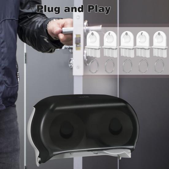 1 Set di chiavi per distributore di carta igienica Plug And Play, comodo distributore di carta igienica in metallo, set di chiavi per accessori da bagno