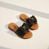 Fashion Cow Leather Sandals 2025 New Women's Slippers Bow Large Size 35-43 Beef Tendon Sole Soft Sole Geunine Leather Slippers