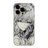 Anime Girl Pencil Sketch Clear  Phone Case for iPhone 17 16 15 14 13 12 11 16E Series Pro Max Plus Double Layer Protection