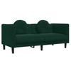 3 Piece Sofa Set with Cushions Dark Green Velvet