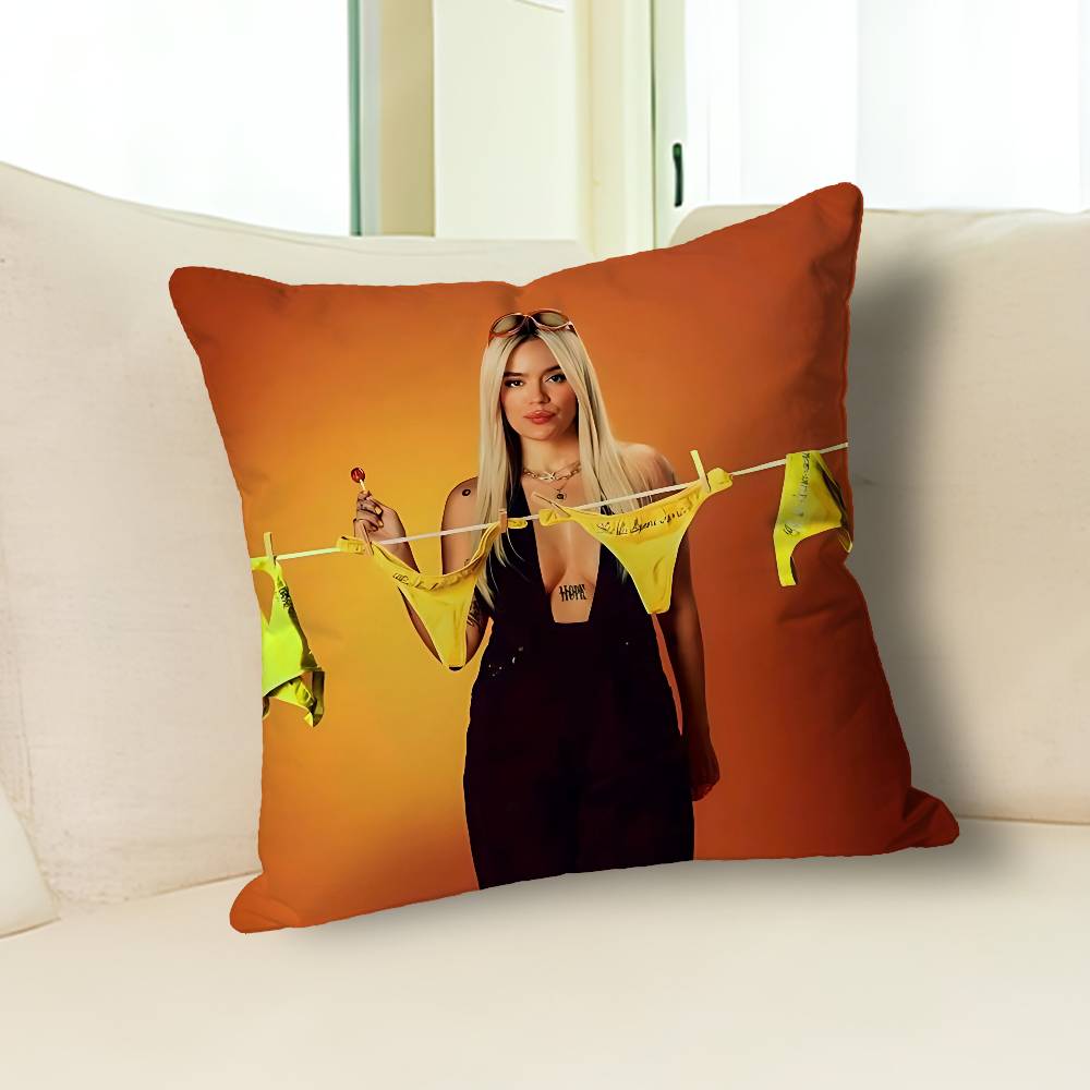 K-Karol G Tropicoqueta Various Sizes Square Pillow Case For Car Home Bedchamber Decor Custom Valentine gift
