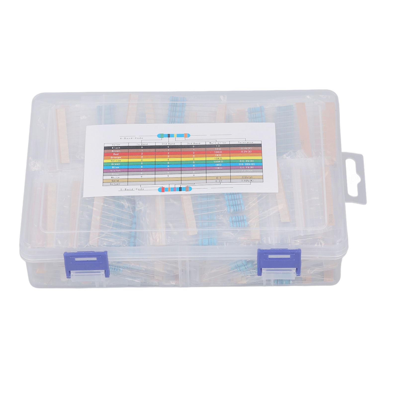 

860Pcs 86 Values Resistor Kit 1 Ohm ‑ 1M Ohm 1% 1W Metal Film Assortment Assorted Set