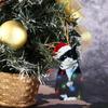 Black Black Cat Ornament Acrylic Craft Xmas Tree Pendant  Christmas Party