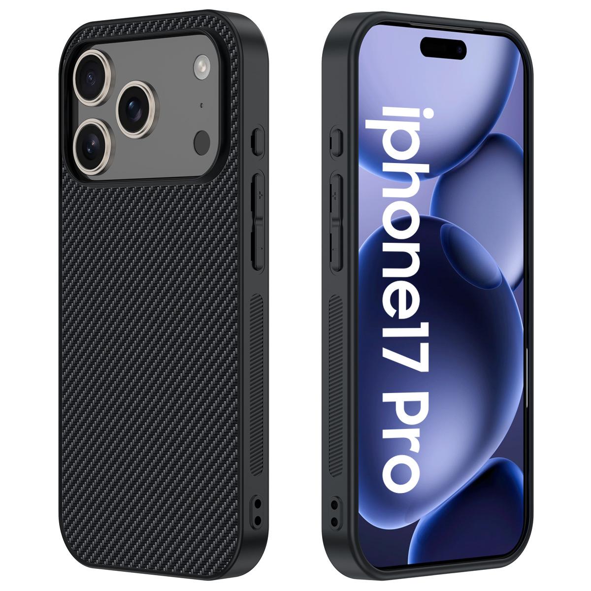 Applicable to Apple 17Pro series mobile phone case, carbon fiber Kevlar pattern ultra-thin anti-drop all-inclusive 16 ultra-thin protection Apple 17