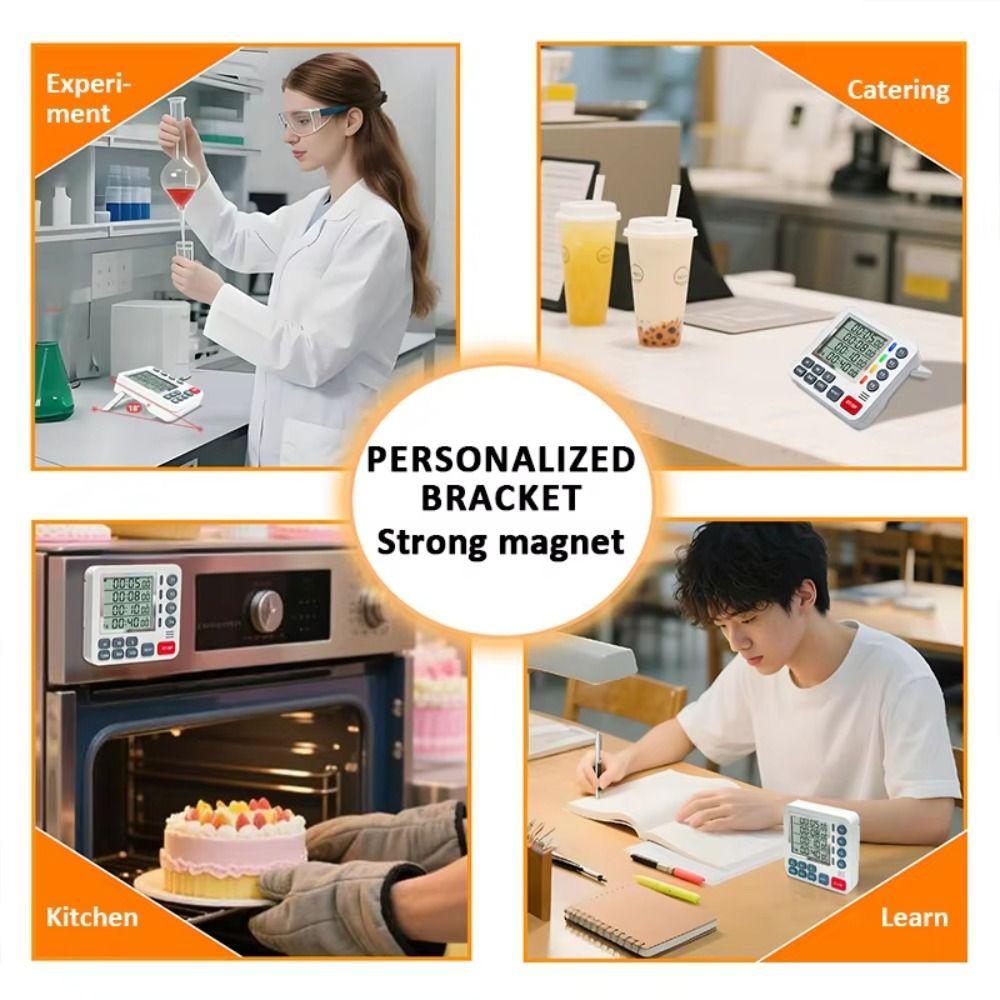 Stummschaltbar 4 Kanäle Timer 4 Lautstärkepegel Küchenwecker Digitale Kanäle Uhr Kochen