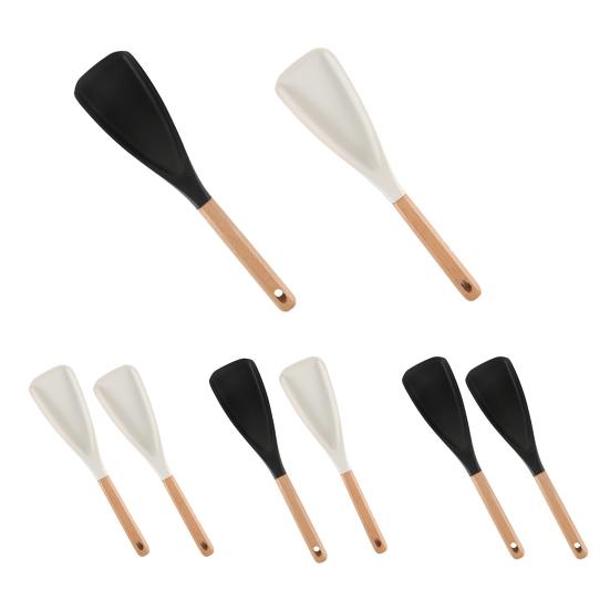 Silicone Spatula with Wood Handle Heat Resistant Multifunction Spatula Non Stick Kitchen Utensil for Cooking Mixing Baking