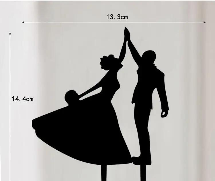 

Pretty Bride and Groom Cake Toppers Couple Wedding Romantic Cake Topper for Wedding Cake Decorative Accessories чёрный