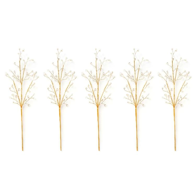 Set Of 5 Artificial Plant Branches for Christmas Tree Embellishment Holiday Vase Fillers Wedding Branch Decorations