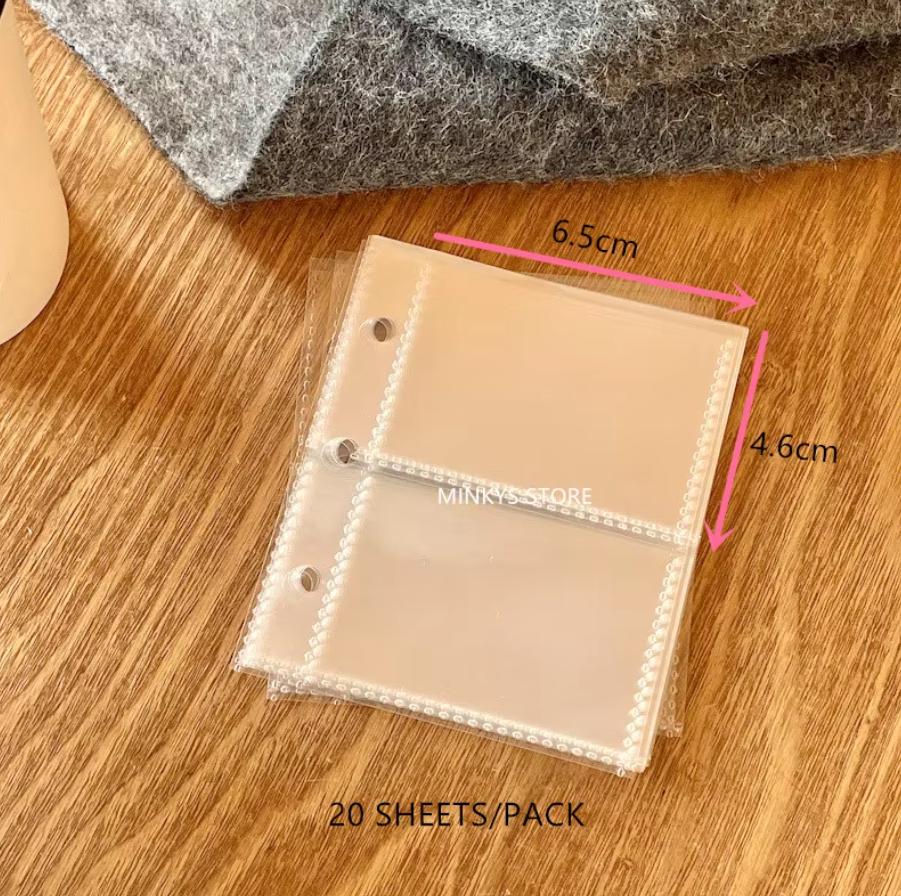 MINKYS Kawaii Wave Pattern PU Leather 3 Ring Kpop Photocard Binder Book 3 Inch One Pocket Idol Card Organizer Storage Book