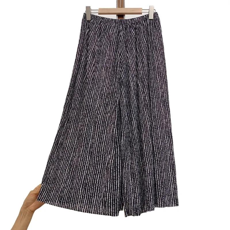 

Жіночі літні широкі повсякденні кюлоти великого розміру з високою талією, вільна гумка на талії, тонкі укорочені штани з квітковим принтом One Size