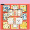 Wooden Childrens Toy Set With 32 In 1 Puzzle Board Games For Home Play Learn And