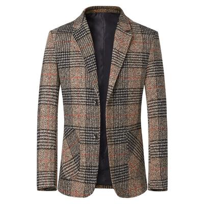 Herren Blazer Mode Übergröße Casual Männlich Karierte Anzugjacke Frühling Herbst Langarm Business Frack