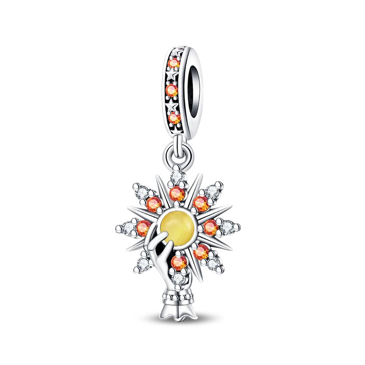 S925 Silver DIY Bracelet Charms Tarot Theme Sun Moon Stars Pendants Beads Kit