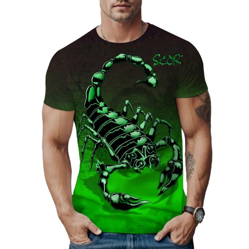 

3D Printed T-shirt Men s Street Fashion Color Blocked Round Neck Short Sleeved Shirt s