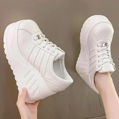 Damenmode Sport Stil Weiße Plateau Sneakers Frühling Herbst Neue Wedges High Heels Weibliche Freizeitschuhe Damen Sneakers