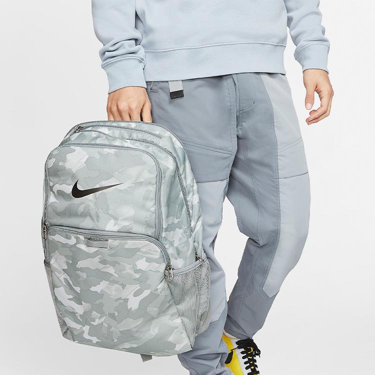 Nike Polyester Backpack Unisex Gray Camouflage Casual BA6216-079
