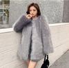 Imitation Fur Coat Women's Medium and Long Winter Imitation Fox Hair Slim and Thin Thickened Fur Coat