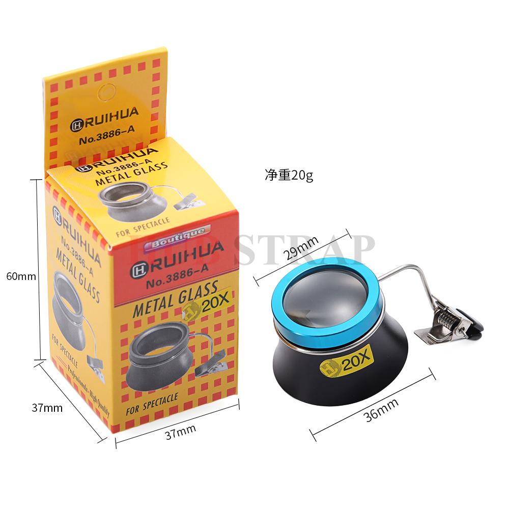5X 10X 20X Eyeglass Magnifier Clip-On Eye Loupe Magnifying Lens Portable Eyepiece Process Operation for Watchmakers Repair Tool