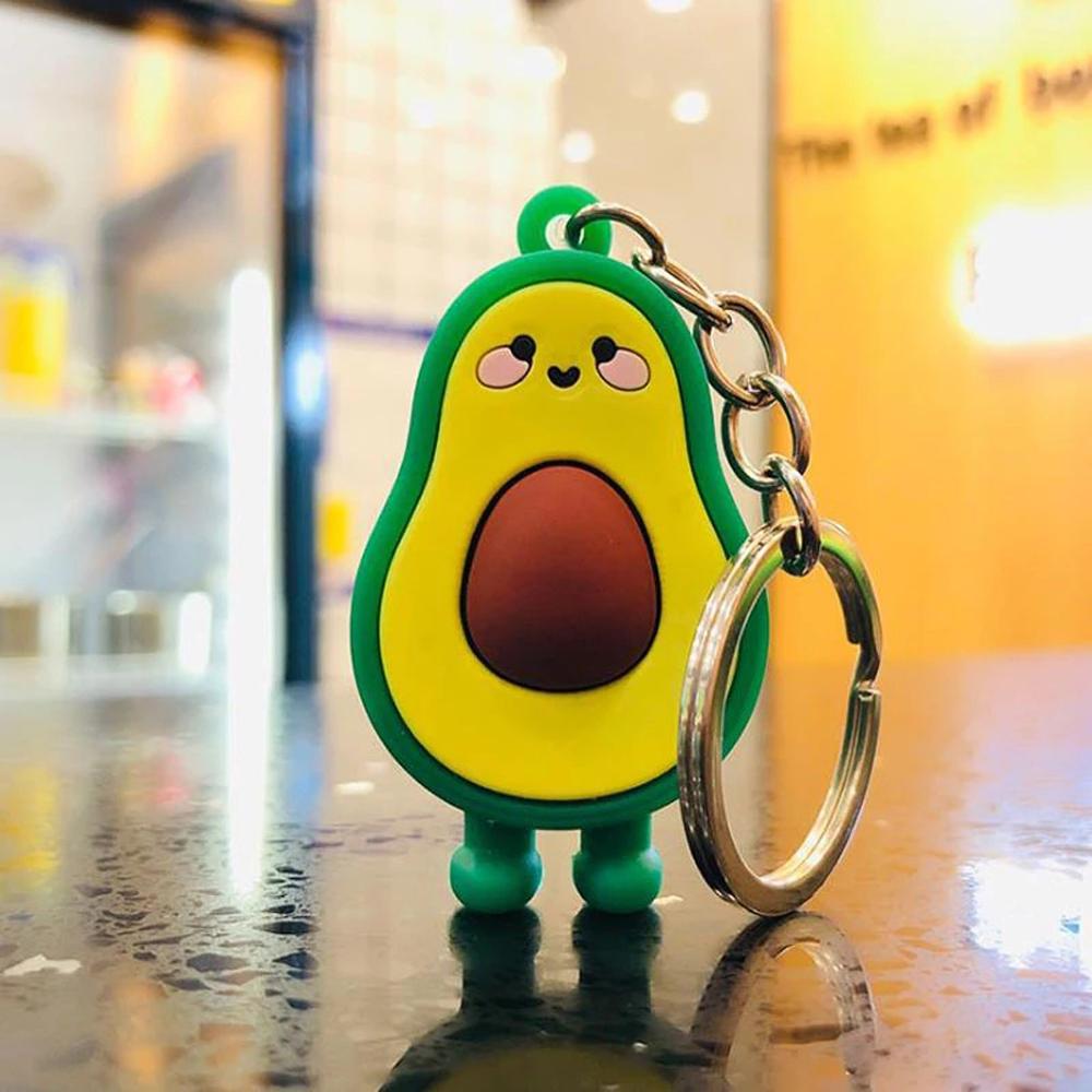 Jewelry Doll Key Ring Bag Pendant Smiling Avocado Avocado Keychain 3D Keychain Simulated Fruit