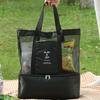Lightweight Foldable Beach Bag for Women with Cooling Compartment Durable Polyester Vacation Style Hand Washable, Perfect for Towels & Swimsuits