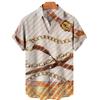 1116 New Hawaiian Shirt 1D Digital Heat Transfer Short Sleeve Shirt Men's Beach Big Gold Chain Men's Shirt