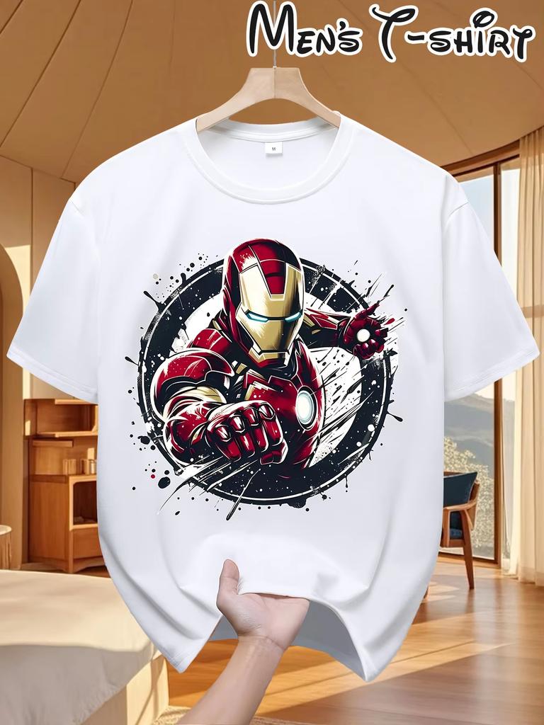 2026 new Marvel Iron Man T Shirt Men Fashion Casual Short Sleeve Tee Tops Summer Cool TShirt Male Streetwear Plus Size