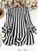 2025 European Striped Three-Quarter Sleeve Casual Shirt for Autumn/Summer