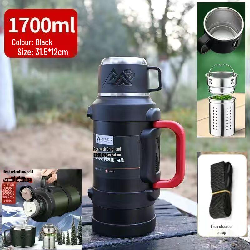 

316 Stainless Steel Insulated Water Bottle, Large Capacity (1.3-5L) Thermos Flask for Outdoor and Travel Use 1.3L: Holds 1kg Water, Food-grade 316 Liner
